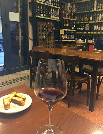 Image showing a taste of Italy with a wine glass and some bread