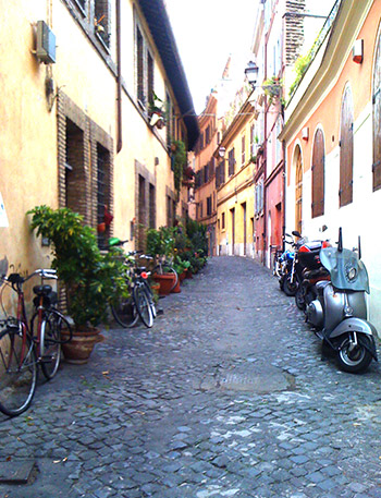 A typlical road near our Expatriate American Tax office in Rome, Italy